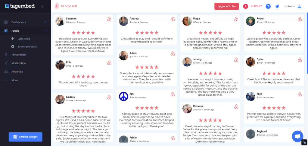 Embed Airbnb Reviews